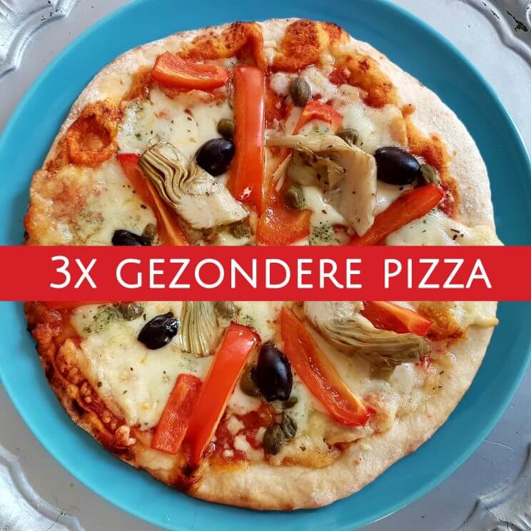 Recepten voor gezondere pizza: drie opties. Iedereen is bij ons gek op pizza, maar al te vaak kant en klare of afhaal pizza eten is natuurlijk niet gezond. Bovendien moeten we rekening houden met een paar allergieën. Gelukkig zijn er genoeg gezondere alternatieven voor pizza! Ik laat je mijn favoriete recepten voor gezondere pizza zien. 