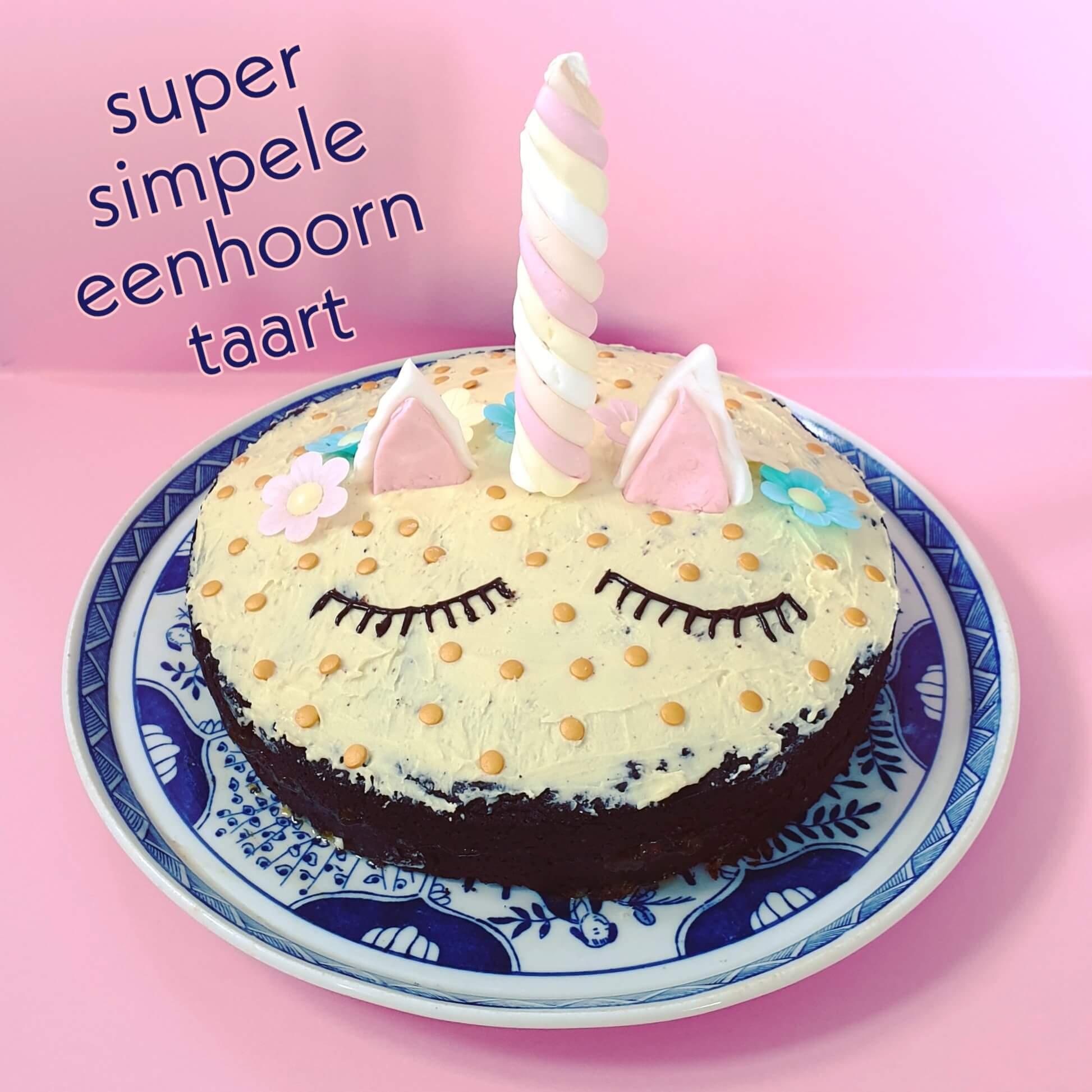 ademen alliantie Trottoir Recept voor verjaardagstaart: super simpele eenhoorn taart - Leuk met kids  Leuk met kids