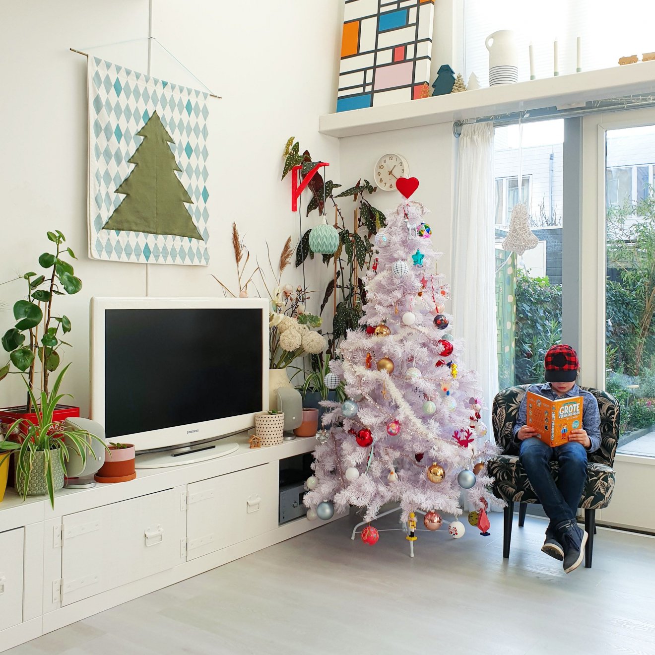 Kerst Poster Zelf Maken Diy Kerstboom Wanddecoratie Op Stoffen Doek