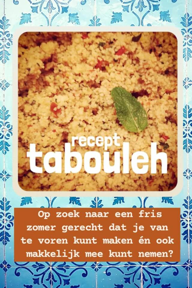 Makkelijk recept voor frisse couscous tabouleh op een warme dag. Op zoek naar een fris zomer gerecht dat je van te voren kunt maken én makkelijk mee kunt nemen? Maak dan dit recept voor tabouleh couscous.