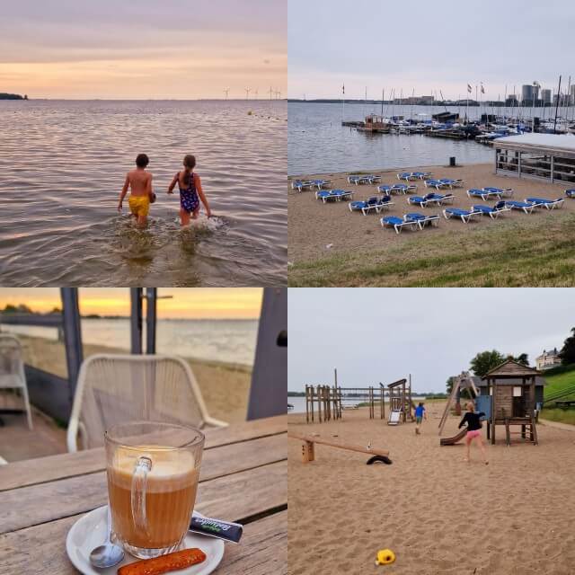 Onze favoriete zwemplekken: zwembad, rivier en zwemmeer. Muiderberg (Noord Holland) heeft een leuk klein strandje aan het IJmeer. Kinderen kunnen hier in het water lekker pootjebaden, want het blijft vrij lang ondiep. Bovendien is er een speeltuin. Strandpaviljoen de Zeemeeuw is een fijne ouderwetse strandtent.