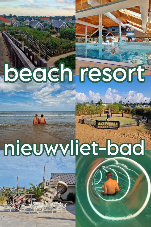 Beach Resort Nieuwvliet-Bad: review vakantiepark aan zee, met groot binnenzwembad. Met onze kinderen bezochten we het sfeervolle Beach Resort Nieuwvliet-Bad, nu nog onderdeel van Roompot, binnenkort heten ze Landal. Het vakantiepark ligt aan zee, vlakbij de rustige stranden van West Zeeuws Vlaanderen. Via een mooie houten loopbrug loop je naar zee. En op het park is een subtropisch zwemparadijs. Wat ons betreft een aanrader voor gezinnen met kinderen en tieners.