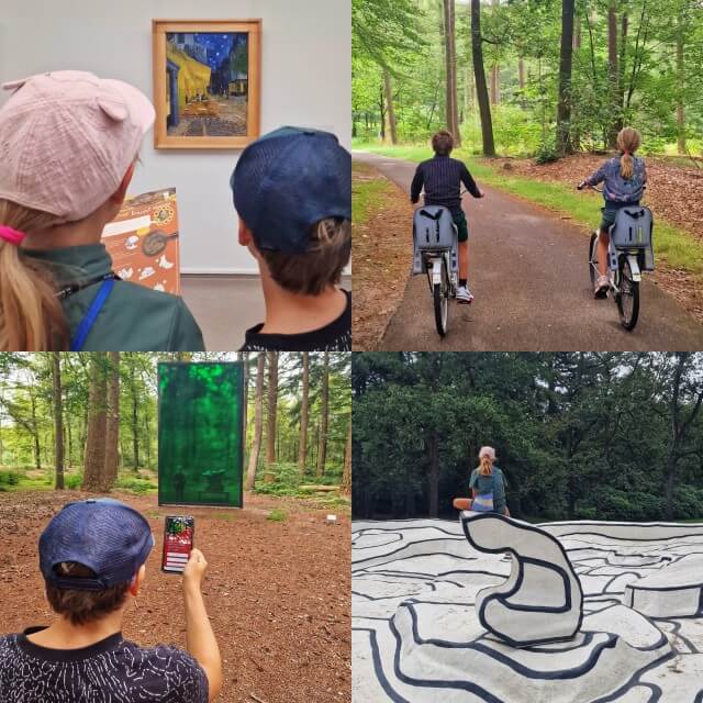 Museum met kinderen: 101x leukste kindermuseum van Nederland. Zoals Kröller-Müller Museum in Otterlo met verschillende speurtochten, een geocaching route en zelfs een blind date die thuis al begint. Buiten is een enorme beeldentuin, waar kinderen op ontdekking kunnen, rondjes rennen en picknicken. Binnen zijn bijvoorbeeld werken van Monet, Picasso en Mondriaan, plus de op één grootste Van Goghverzameling ter wereld. Bovendien ligt het prachtig in het groen van Nationaal Park de Hoge Veluwe. Dus je kunt het ook nog combineren met een fietstocht op de witte fietsen en een bezoek aan de grote houten speeltuin.