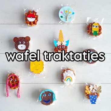 Traktaties van voorverpakte Luikse wafels en rijstwafels. Op zoek naar een leuke voorverpakte traktatie voor op school? Maak dan deze traktaties van voorverpakte Luikse wafels of rijstwafels.