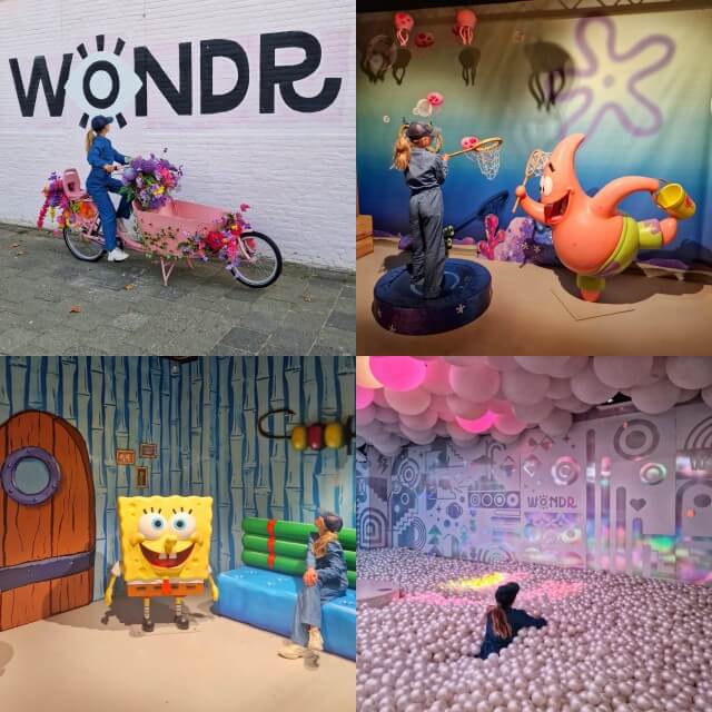 Leuk met kids agenda: festivals en andere uitjes voor kinderen. Wondr Experience Amsterdam: nu met SpongeBob SquarePants. Wondr Experience is een favoriet uitje in Amsterdam voor tiener meiden die graag selfies maken. In telkens nieuwe decors kun je allerlei grappige kiekjes maken. Goed nieuws voor de fans: sindskort kun je SpongeBob SquarePants er ook bewonderen.