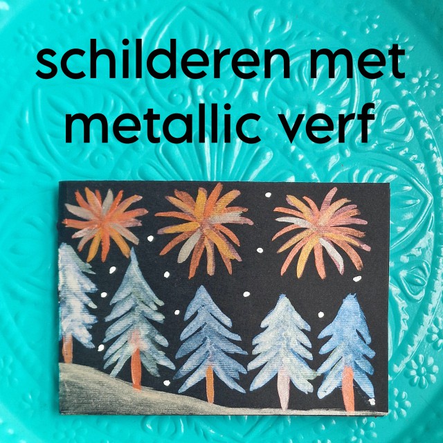 Schilderen met metallic verf geeft een bijzonder effect. Het is een mooi schilder materiaal voor oudere kinderen, tieners en volwassenen.